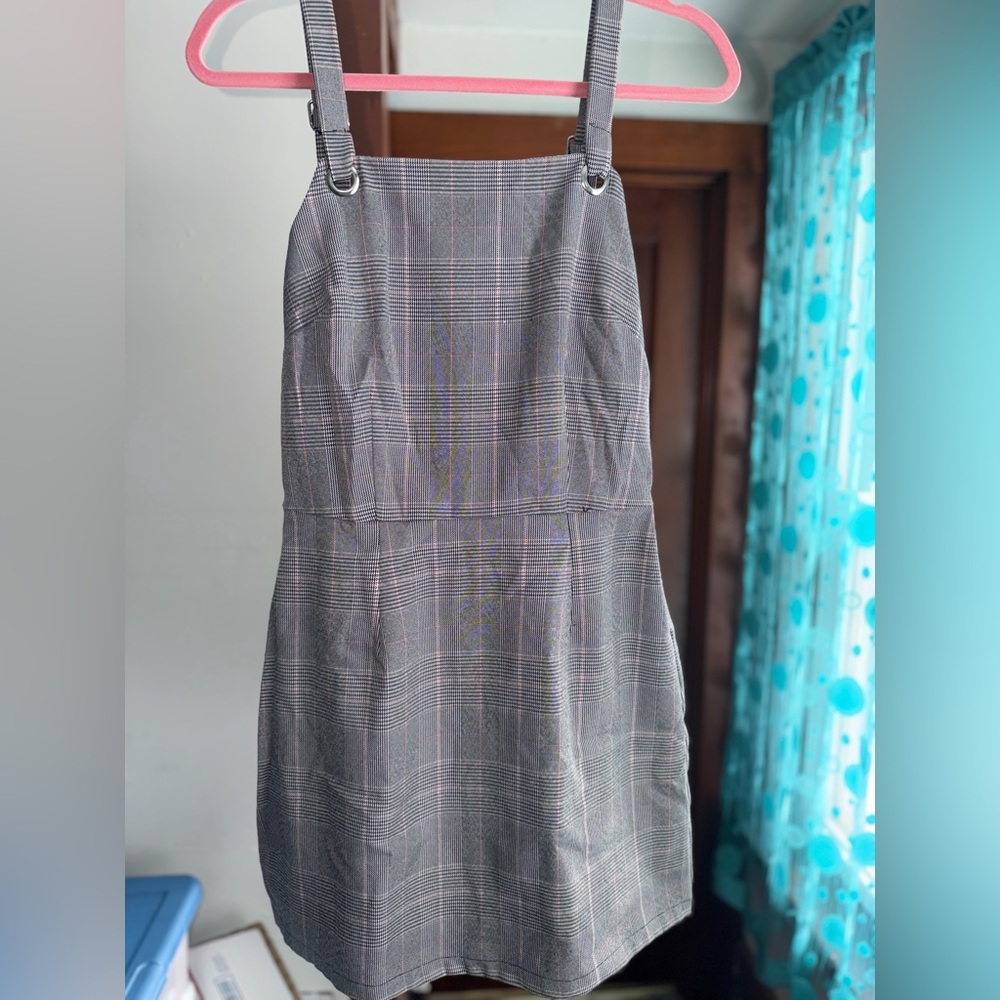 BeBop Gray Plaid Midi Dress